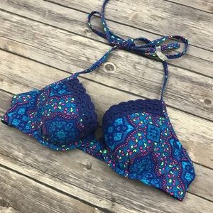 Aerie Paisley push up bikini top 36b